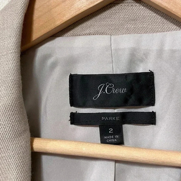 J. Crew Parke Blazer in Stretch Linen Flax Biege Size 2 - Picture 4 of 6